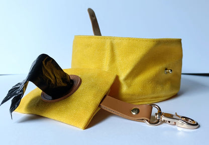 Waxed Canvas Poop Bag Satchel - Koji & me.