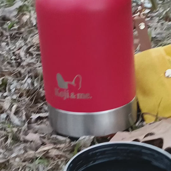 Video of dog drinking water from the Get-About Dog Water Bottle detachable bowl 
